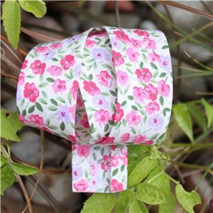 Bias Binding Flowers - Pink/Cream